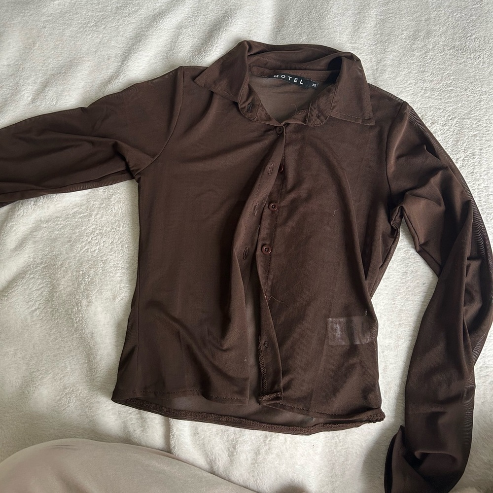 Motel rocks kelly shirt in mesh chocolate